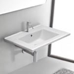 CeraStyle 067300-U Rectangular White Ceramic Bathroom Sink